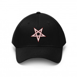 Inverse Pentacle Star wht/red Unisex Twill Hat