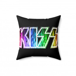 KISS Rainbow Fire Logo Spun Polyester Square Pillow gift