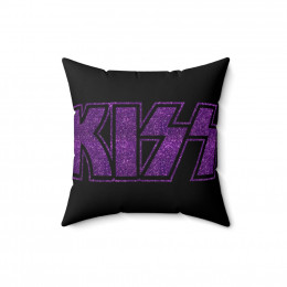 KISS Purple Glitter Logo  Spun Polyester Square Pillow gift