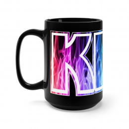KISS Rainbow Flames logo Black Mug 15oz