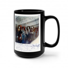 KISS Autographed Polaroid '74 Black Mug 15oz
