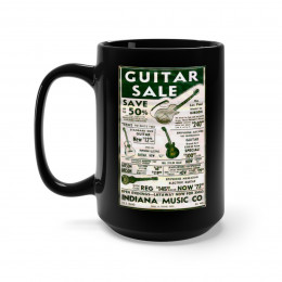 Vintage Gibson Les Paul Guitar Advertisement  Black Mug 15oz